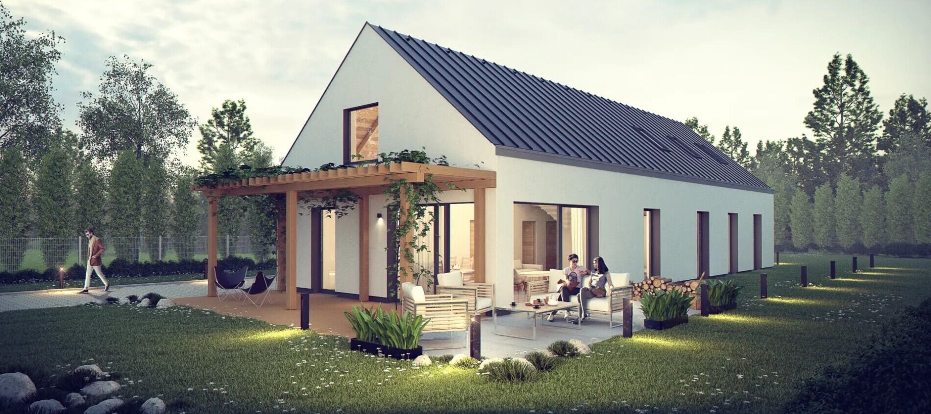 Projekt indywidualny domu jednorodzinnego w stylu nowoczesnej stodoły